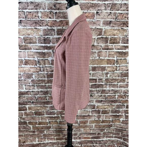 Liverpool Los Angeles Red White Gingham Blazer Womens Size M Single Button - Picture 6 of 15